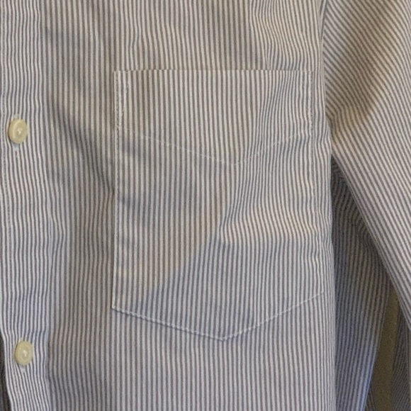 BANANA REPUBLIC Mens XL NON-IRON TAILORED SLIM FIT Gray BUTTON DOWN SHIRT - Picture 4 of 7